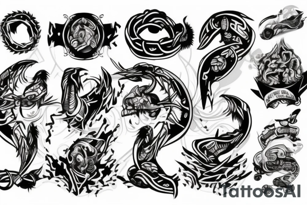 Continuous Obstacles conquering tattoo idea