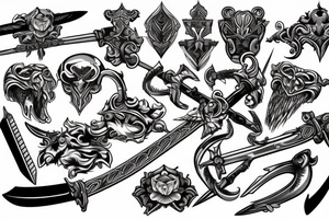 Continuous Obstacles conquering sword tattoo idea
