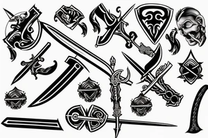 Continuous Obstacles conquering sword tattoo idea