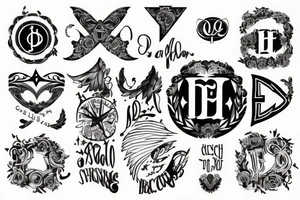 letters DF with halo above tattoo idea