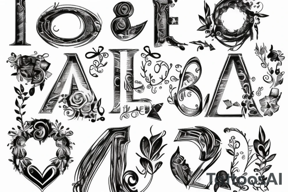 letters DF with halo above tattoo idea