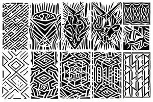 tattoo on white background, geometric pattern, black tattoo idea