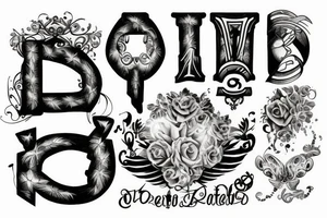 letters DF with halo above tattoo idea
