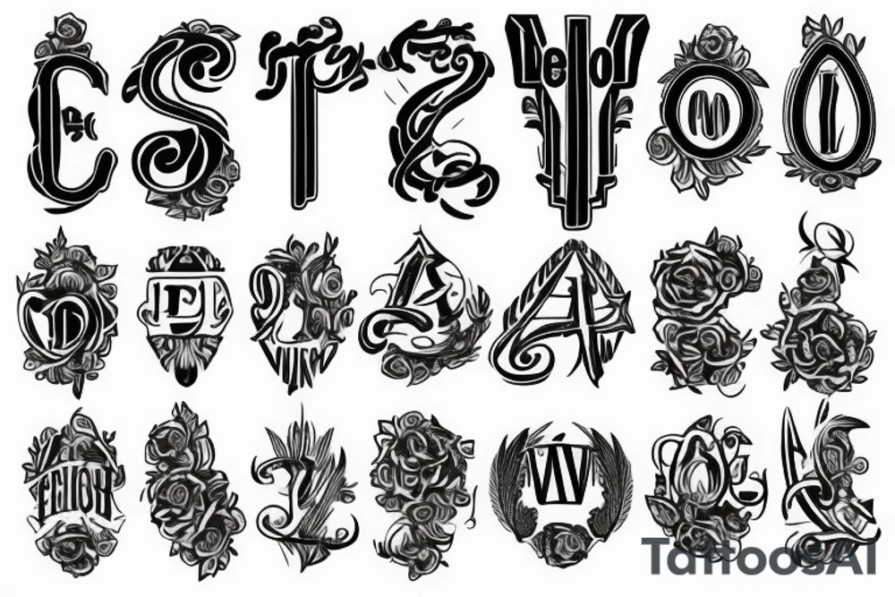 letters DF with halo above tattoo idea