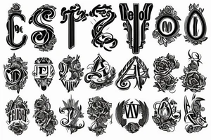 letters DF with halo above tattoo idea