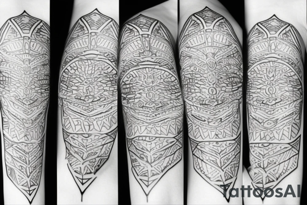 tattoo on white background, geometric pattern, color tattoo idea