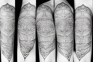 tattoo on white background, geometric pattern, color tattoo idea