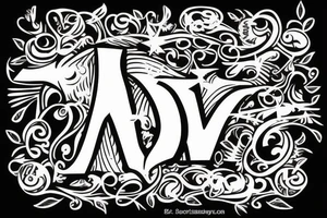 The letters D and F with a halo above tattoo idea