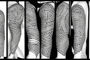 tattoo on white background, geometric pattern, color tattoo idea