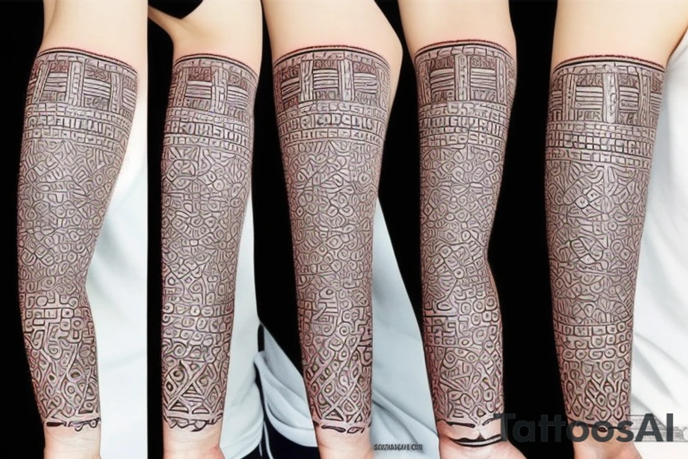tattoo on white background, geometric pattern, color tattoo idea