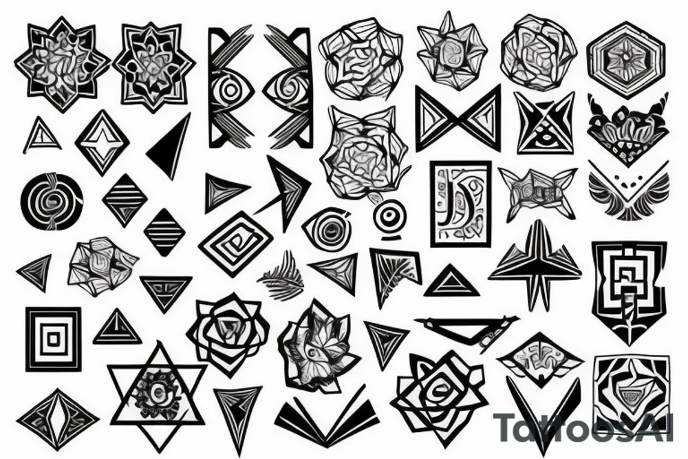 tattoo on white background, geometric pattern, color tattoo idea tattoo on white background, geometric pattern, color tattoo idea