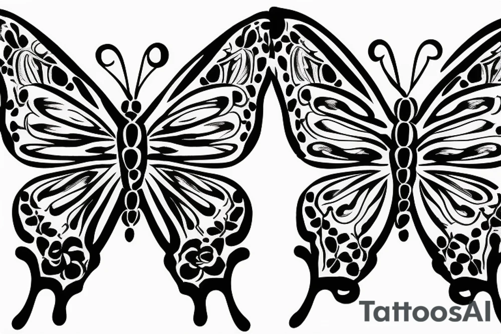 tattoo on white background, A small butterfly, color tattoo idea