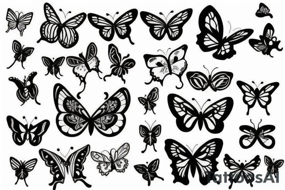 tattoo on white background, A small butterfly, color tattoo idea