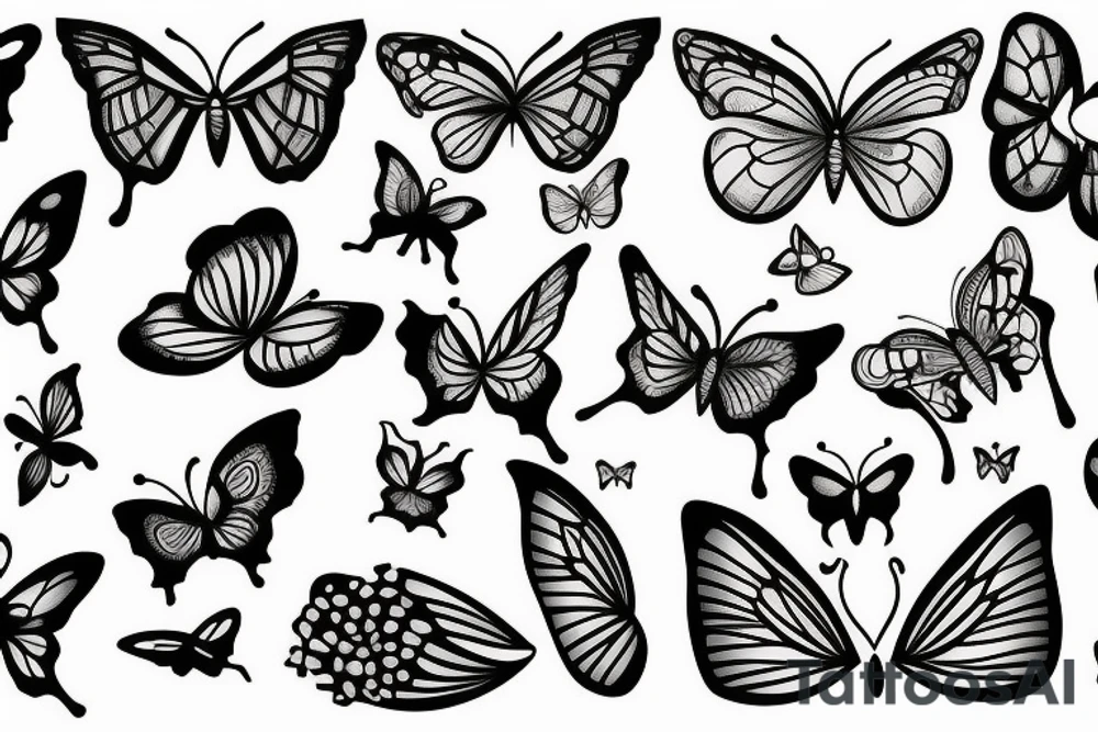 tattoo on white background, A small butterfly, color tattoo idea