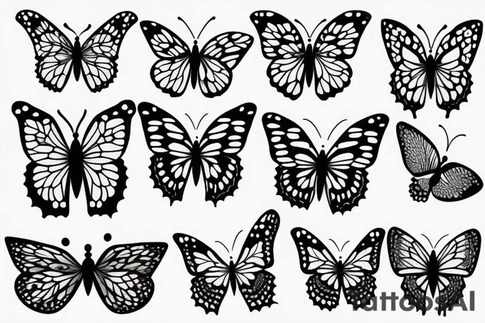 tattoo on white background, A small butterfly, color tattoo idea