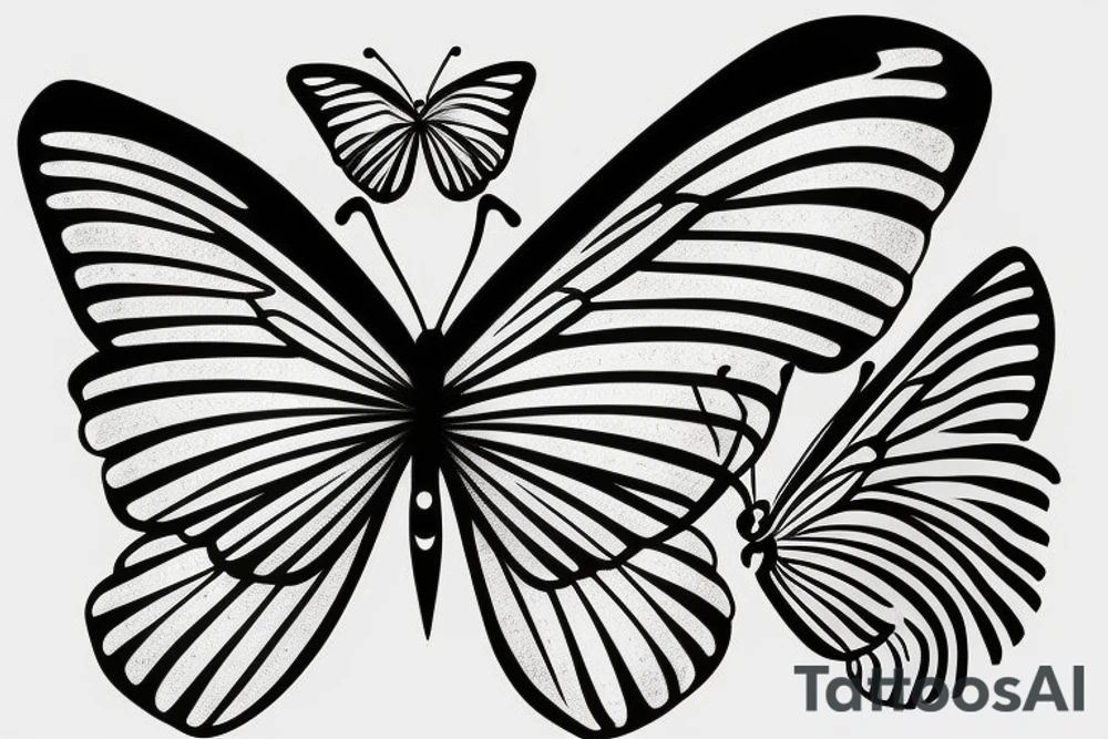 tattoo on white background, A small butterfly, color tattoo idea