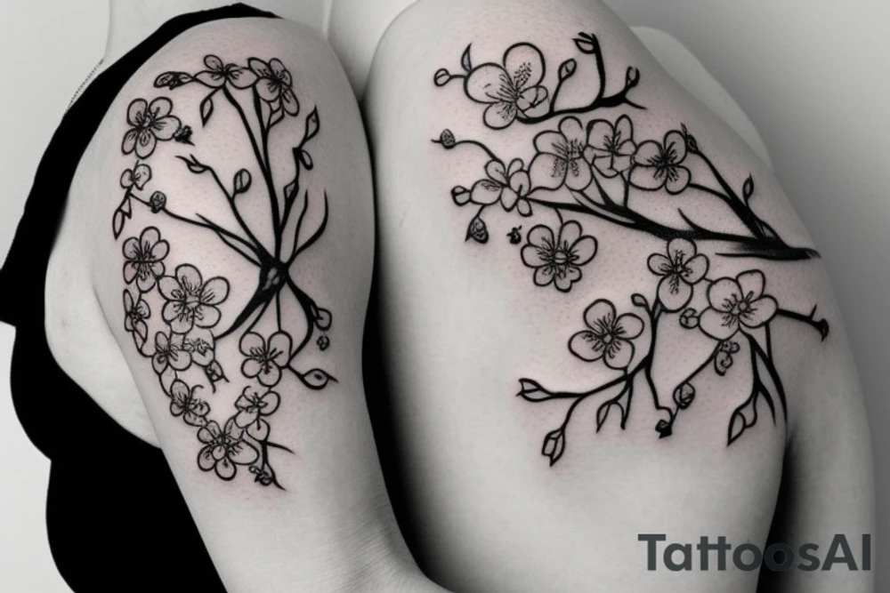 Cherry blossom tattoo a little curvy tattoo idea