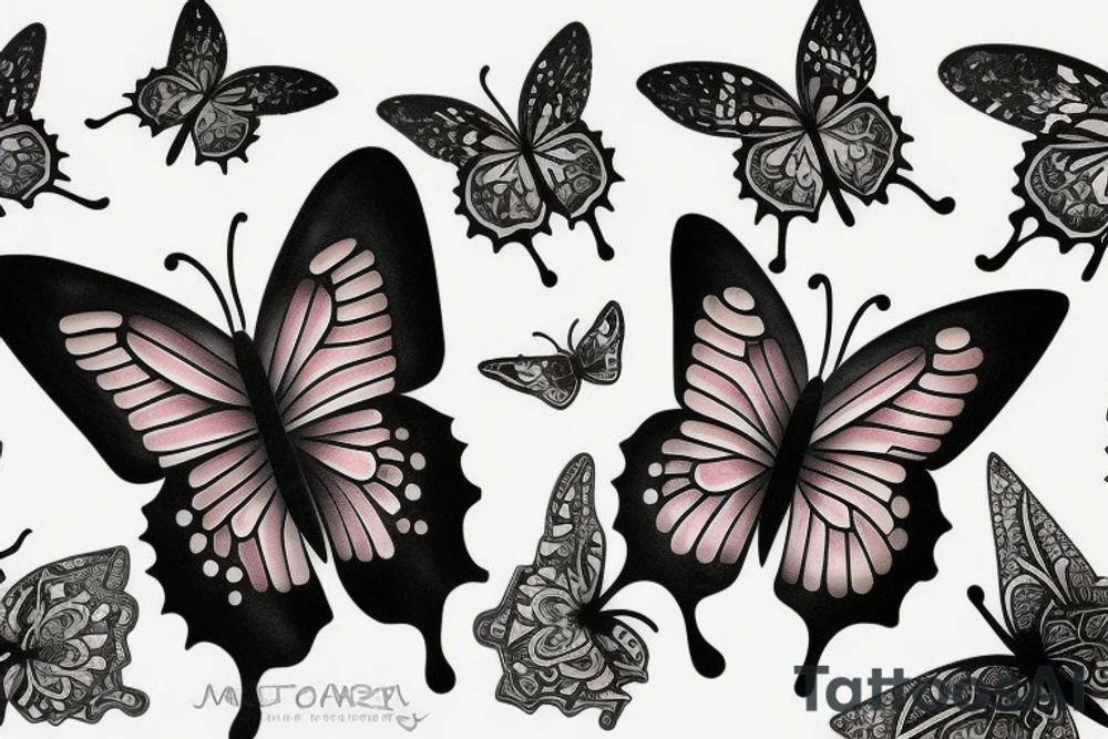 tattoo on white background, A small butterfly, color tattoo idea