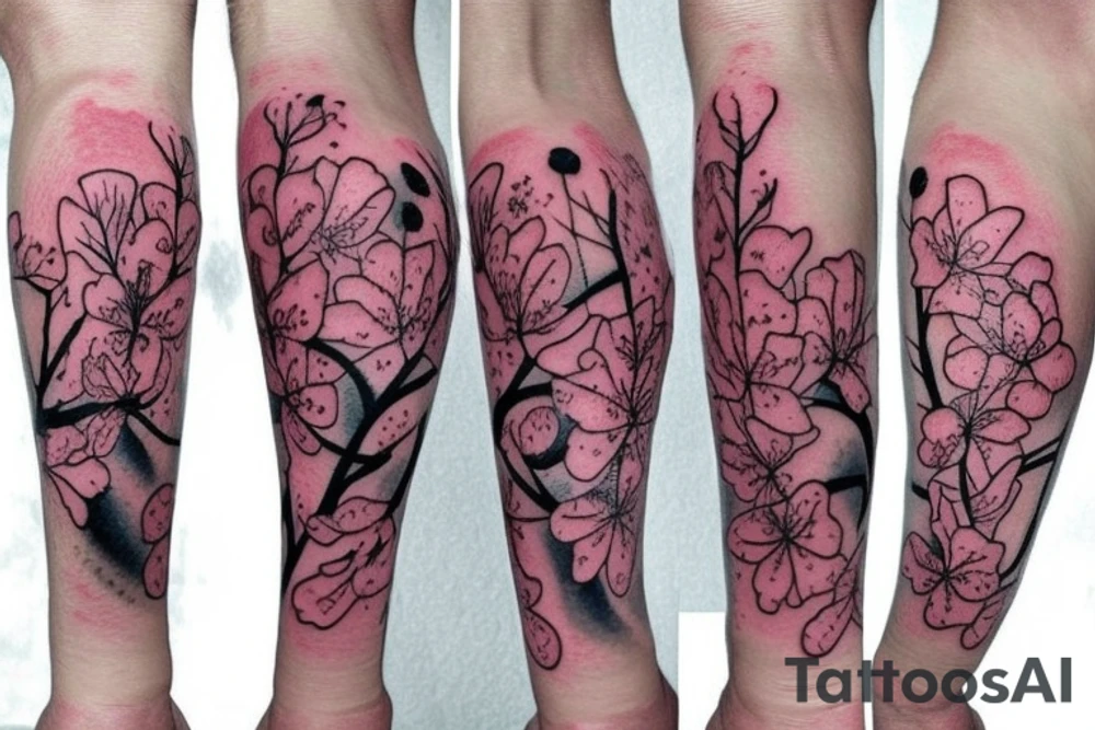 Cherry blossom tattoo realistic tattoo idea