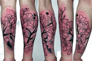 Cherry blossom tattoo realistic tattoo idea