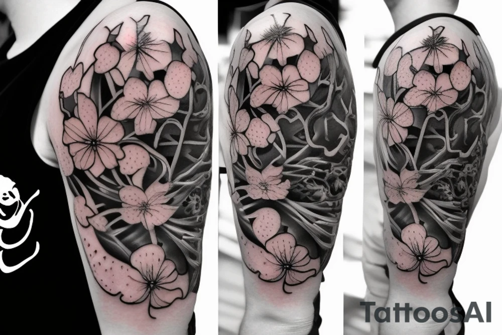 Cherry blossom tattoo realistic tattoo idea