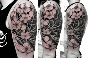 Cherry blossom tattoo realistic tattoo idea
