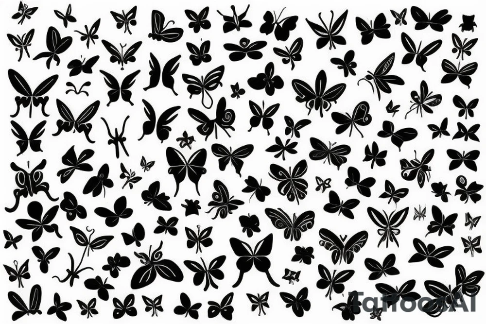 tattoo on white background, A small butterfly, color tattoo idea