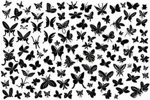 tattoo on white background, A small butterfly, color tattoo idea