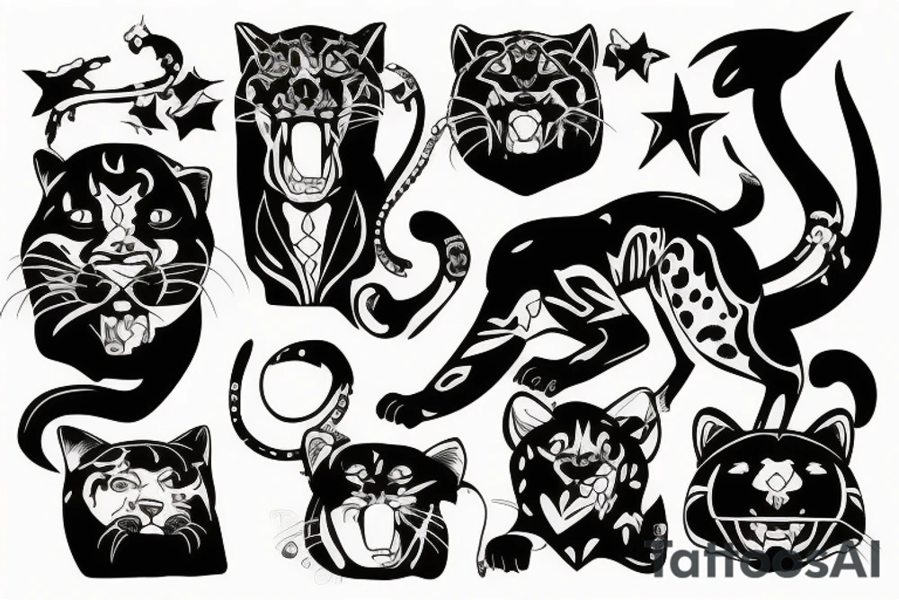 sucky panther with night vision tattoo idea