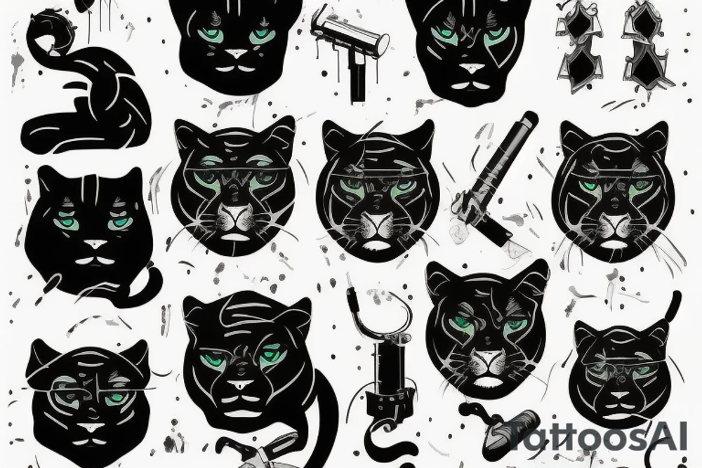 sucky panther with night vision tattoo idea