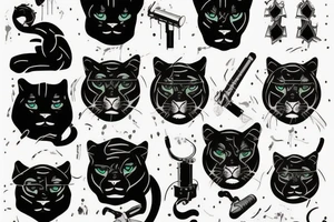 sucky panther with night vision tattoo idea