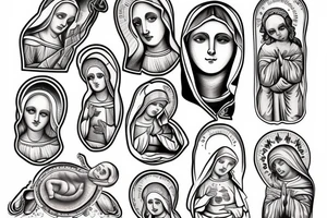 virgin mary sloth tattoo idea