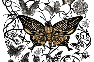 a butterfly- made of a ming vase- broken and glued back together with goldleaf tattoo idea