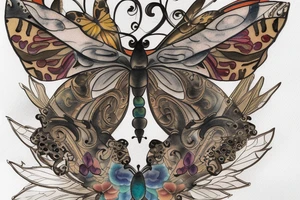 a butterfly- made of a ming vase- broken and glued back together with goldleaf tattoo idea