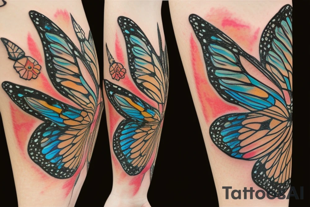 a butterfly- made of a ming vase- broken and glued back together with goldleaf tattoo idea
