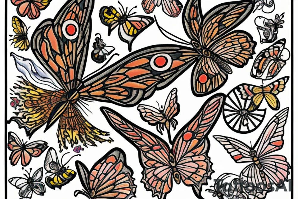 a butterfly- made of a ming vase- broken and glued back together with goldleaf tattoo idea