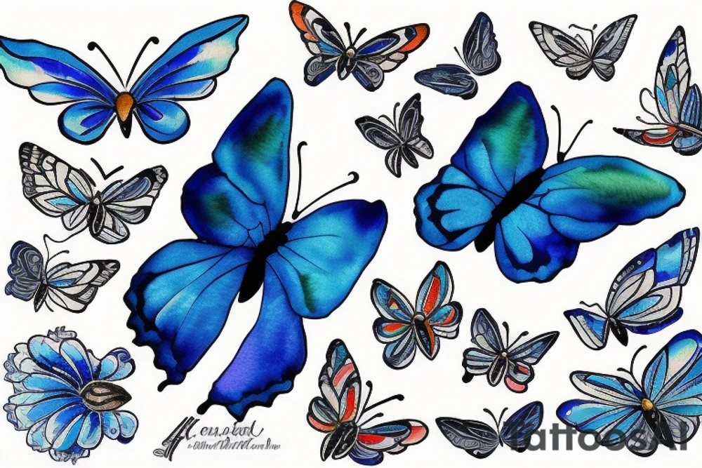 a butterfly made of a blue and white ming vase broken and glued back together with goldleaf tattoo idea