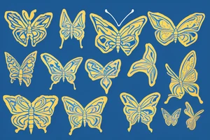 a blue and white kintsugi butterfly gold tattoo idea