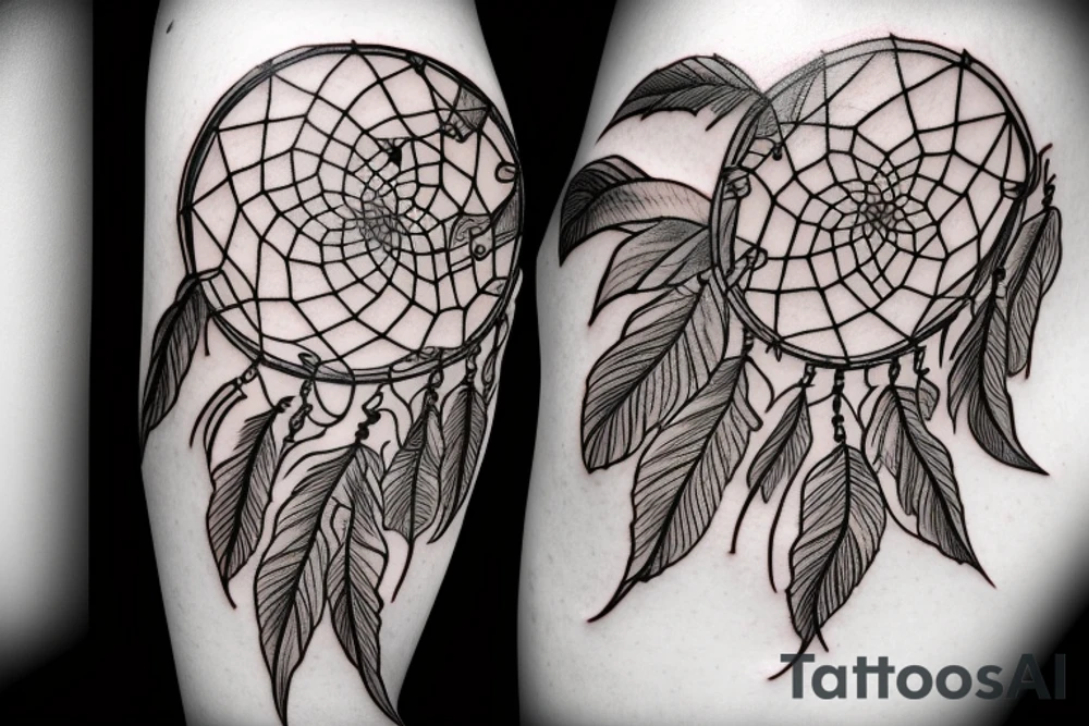 Abstract dreamcatcher tattoo idea