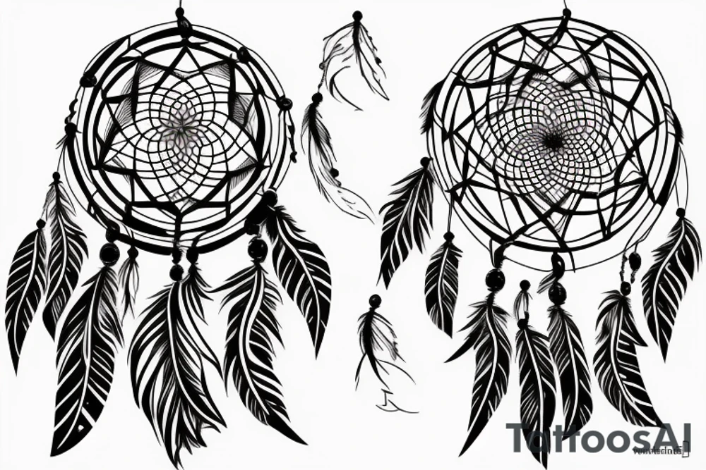 Abstract dreamcatcher tattoo idea