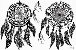Abstract dreamcatcher tattoo idea