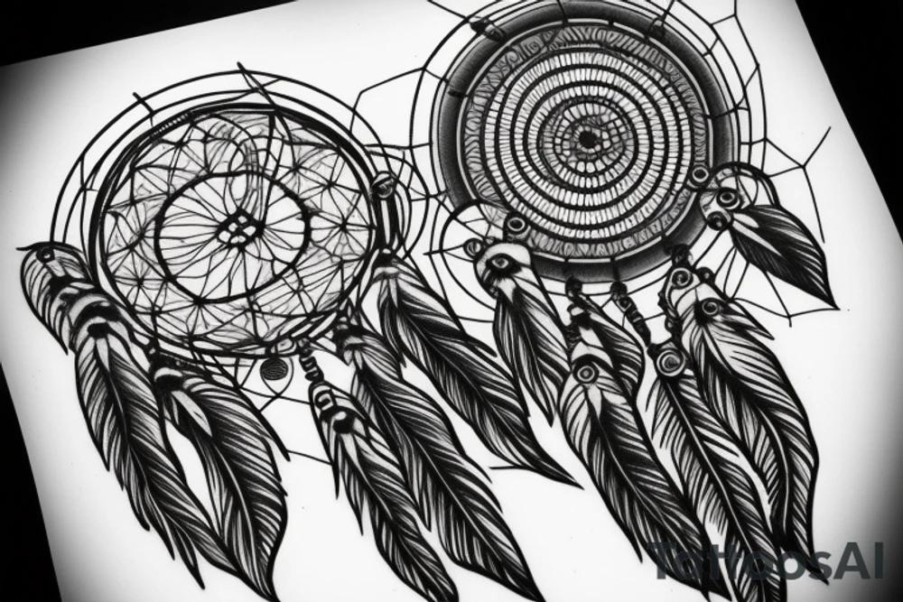 Abstract dreamcatcher tattoo idea