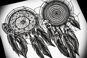 Abstract dreamcatcher tattoo idea