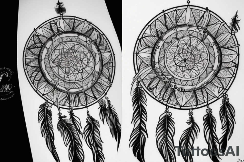 Abstract dreamcatcher tattoo idea