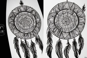 Abstract dreamcatcher tattoo idea