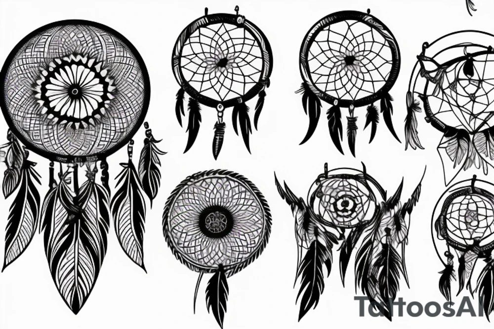 Abstract dreamcatcher tattoo idea
