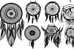 Abstract dreamcatcher tattoo idea
