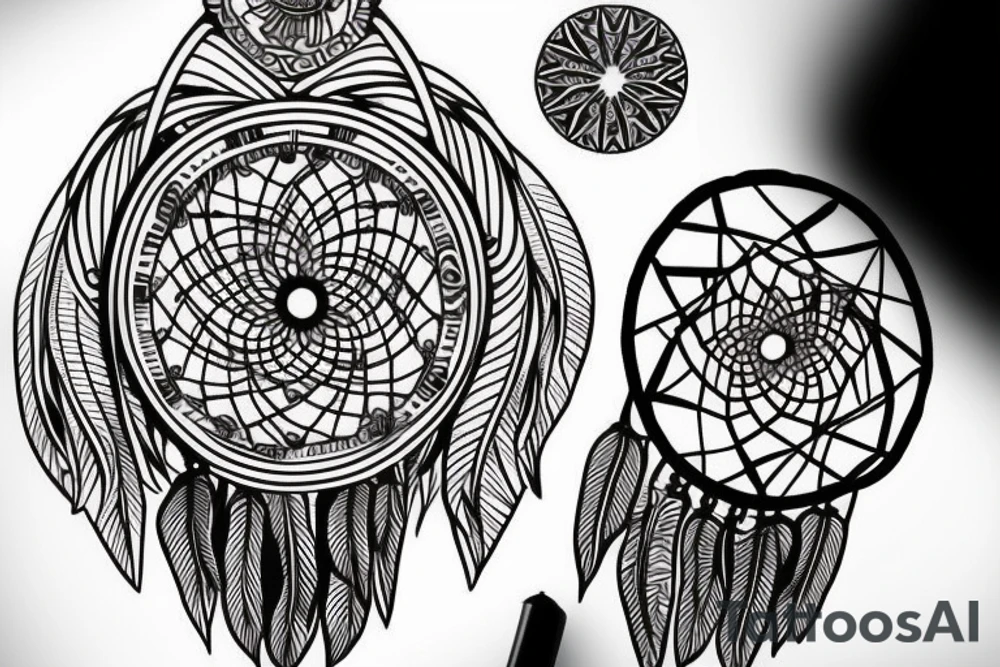 Abstract dreamcatcher tattoo idea