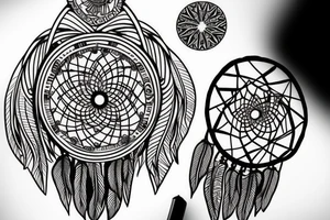 Abstract dreamcatcher tattoo idea