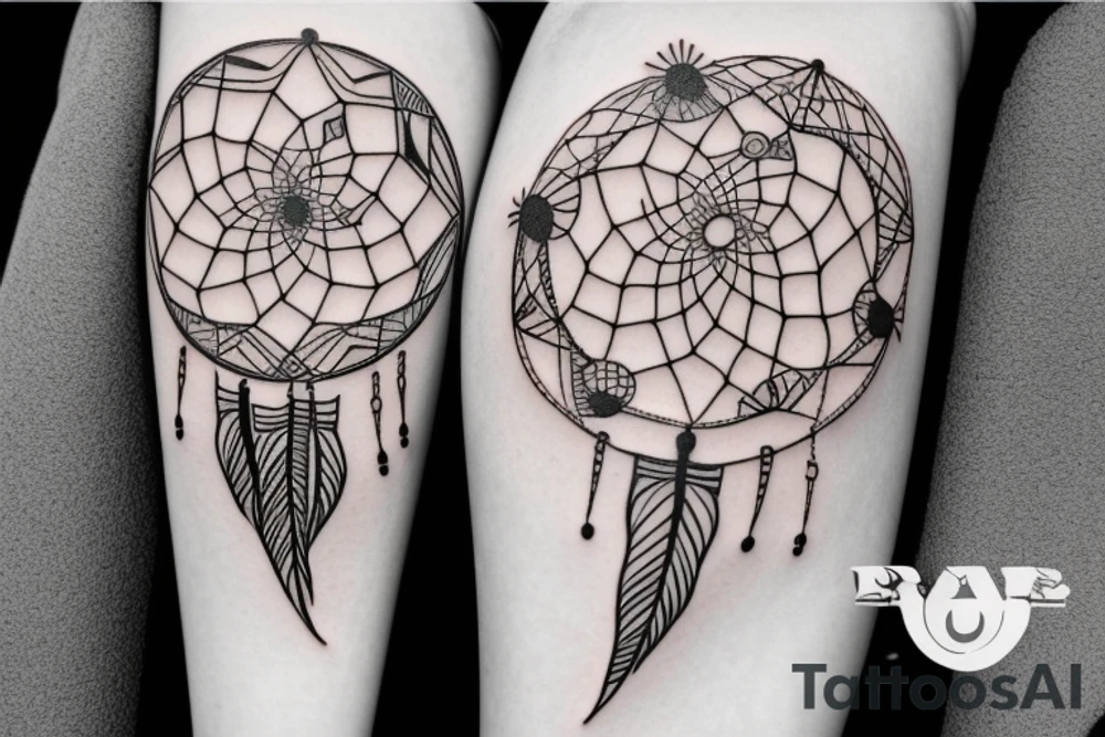 Abstract dreamcatcher tattoo idea